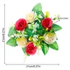 Flores decorativas simuladas Rose Party Bouquet Faux Flower Home Decoration Wedding Wedding Supplies Artificial Gift Desktop Table