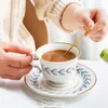 Koppar tefat porslin espresso kaffe original frukost lyx kopp återanvändbar eftermiddag te tazas ceramica och fat set