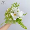 Fleurs de mariage vert blanc artificiel rose hortensia galsang fleur bouquet en soie décoration de fête de fête de fête de maison fore