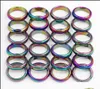 Bandringar smycken 6mm retro mode hematit colorf ring bredd kammad yta regnbåge färg jul närvarande dhtwk3268121