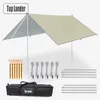 5x 4x TARP مع قطب الدعم حبل PEG مقاوم للماء خيمة الظل حديقة Sunshade في الهواء الطلق التخييم الشمس Shelter Hammock 240327