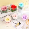 Decorative Flowers Valentine'S Day Preserved Flower Gift Box Acrylic Packaging Soap Creative For Girlfriend Or Mom