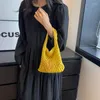 Borse da sera 2024 Summer Weaving Spalla per donne Corea Piccola bottina di borse e borse da donna di cotone fatto a mano