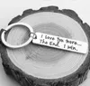 Keychains Keychain en acier inoxydable pour un couple en titanium Je t'aime plus la fin