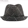 Bodet de chapeaux à bord large ht2774 Fedoras Autumn Mens Hiver chapeau vintage Plain Wool Gentleman Black Band Fedora Trilby Jazz YQ240407