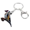 Bonsny acrylique européen Goldfinch Bird Key Chains Keychains Ring Fashion Animal Jewelry For Women Girl Car Bag Purse Charms Gift 240402