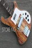 Custom 4 Strings 4003 Spalted Maple Brown Electric Bass Guitar Shece Thru Body Sandwich Шечья шейка для бодибинга.