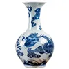 Vases Arrivals Chinese Style Living Room Decoration Ceramic Vase Imitation Official Kiln Crack Glaze Dragon Pattern Bottle