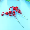 Decorative Flowers Xmas Berries Simulation Picks Red Berry Adornments Artificial Christmas Flower Garlands