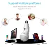 Kameror V380 WiFi Panorama Camera BULB 3MP Panorama Night Vision Tway Audio Home Security Video Surveillance Fisheye Lamp