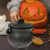 Brännare rökelse brinnande potten bärbar mini gjutjärn kappa halloween häxkruka med lockets värmesvärde rökelse brinnande parti