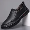 Casual Shoes Men's Business Leather Handmade Sewing 2024 Comfortable Loafers For Men Moccasin Drop
