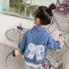 Jackets Big Bow Lace Spring Autumn Denim Girls Coat Full Sleeve Outdoor Outwear For 3-12 Years Old Kids Children Birthday Present