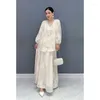 Arbeitskleider Vefadisa 2024 Sommerkleidersets Chinesischer Knopf V-Ausschnitt mit bestickten oberen Halbschirmen zweiteiliger Ladies Style WXY054