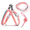 Dog Collars Pet Products Outdoor Walking Traction Rope Chest Back Collar Three Piece Set