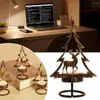 Kaarsenhouders Kerstmis thema boom kandelaar ijzer kunsttafel decoratie omgevingslamp elanden ornamenten cadeau