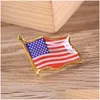 Andra festliga festförsörjningar American Flag Lapel Pin United States USA Hat Tie tack Badge Pins Mini Brosches för klädväskor Decora Dhxqf