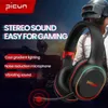 Handy -Ohrhörer PICUN P80X Wireless Gaming Headset BT Kopfhörer Wireless verdrahtetem Modus Falten Sie mit MIC RGB LED Light Y240407 faltbar