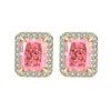 925 orecchini a pennaglie d'argento chic cz gem paparazzi imitazione diamante ad alto diamante 8x10mm