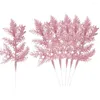 Fleurs décoratives 10 / 5pcs Branches de pin artificielles paillettes
