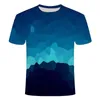 メンズTシャツ3DアブストラクトグラフィックプリントTシャツと気質ファッションTシャツ夏ハンサムトレンド半袖トップ