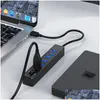 Usb Hubs 8 In 1 Hub Mti Usbs Splitter With Type C Otg Adapter Sd Tf Card Reader For Pc Laptop Computer 2Pcslot4294377 Drop Delivery Co Otqry