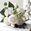 Fiori decorativi 1pcs/30 cm Rosa rosa seta bouquet peonia bocciolo artificiale bocciolo sposa nozze decorazione per la casa artifi