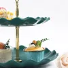 Party Supplies Double Layer Cake Candy Stand Round Wedding Fruit Plate Display Home Decoration Tray Table Exquisite