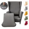 Chair Covers Sloping Arm King Back Wing Cover Stretch Spandex Armchair Removable Relax Sofa Slipcovers With Seat Cushion