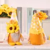 Party -Dekoration Sonnenblumenpaar Rudolf Puppe stehend gesichtslose Ornamente Requisiten Herbst