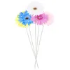 Decorative Flowers 5Pcs Flower Garden Stake Decor Metal Craft Pathway Daisy Sign Decoration