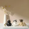 Meditera Pug French Bulldog Figurin Zen Yoga harts Staty Dekorativ samling för hem Garden Desktop Dashboard Decoration 240322