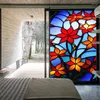 Window Stickers Privacy Windows Film Decorative Colorful Stained Glass No Glue Static Cling Frosted