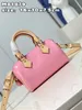 Topp Nya kvinnors väska Pink Cowhide Patent Leather Handbag Crossbody Bag Pillow Bag M81879