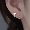 Boucles d'oreilles étalons en boucles d'oreilles coréennes bijoux gothiques punk spiral coeur étoile petites brincos perles rondes pour femmes