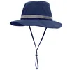 Bodet de chapeaux à bord large pour hommes Spring / Summer Suncreen Séchage rapide et imperméable réglable UPF50 + Storage Sports extérieurs Q240403