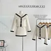 Vestido de duas peças Inverno 2023 Little Perfume Tweed Tweed Jaqueta feminina de duas peças+calças calças coreanas de duas peças