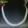 Ready to Ship 10mm Cuban Chain Vvs Moissanite 925 Sterling Silver Ice Out Diamond Mens Bracelet Necklace