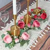 Decorative Flowers Simulation Wreath Elegant Candlestick Garland Table Party Decoration Candle Holder For Long-lasting Home Realistic