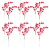 Decorative Flowers Xmas Berries Simulation Picks Red Berry Adornments Artificial Christmas Flower Garlands