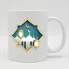 Vit Mubarakhappy Eid välsignelse efter Ramadan Islamiska muslimska helgdagar Crescent Ceramic Ramadan Mugs 240407