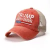 Donald Trump 2024 Baseball Patchwork Patchwork lavé sports de plein air en difficulté brodés Trumps les chapeaux de maillage de la suite