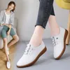 Sapatos casuais Spring AUTMN Mulheres oxford Leather Ballet Flats Lace Up Soft confortável Senhoras Zapatos de Mujer Mulher