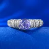 Anillo de diamantes de Aquamarine hecho a mano 100% real 925 Sterling Silver Party anillos de boda para mujeres Regalo de joyería de compromiso nupcial