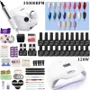 Abiti da 20 pezzi Set di unghie lucida con kit hine per trapano per unghie e strumenti per manicure a led UV Kit set di nail art