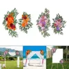 Fleurs décoratives 2x arc arche de mariage artificiel de la ferme de swag floral arche pour la chaise de vacances de la fenêtre fête