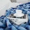 Dekens droomblauw streep beddengoed luxe faux bont gooi deken sofa kantoor comfortabele quilt dikke winter herfst