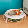 Almacenamiento de cocina estante de vapor duradero material pp estilo plegable soporte de microondas fáciles de limpiar herramientas ecológicas