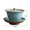 Cups Saucers Japanese Coarse Pottery Gaiwan Household Tea Pot Simple Bowl With Cover Beautiful And Easy Kettle For Travel Set