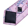 Bow Ties for Men 2024 Luxury Pink Blue Paisley Silk Business Wedding Party Neck Tie Pocket Square Cuffe Links Accessoires Cadeau